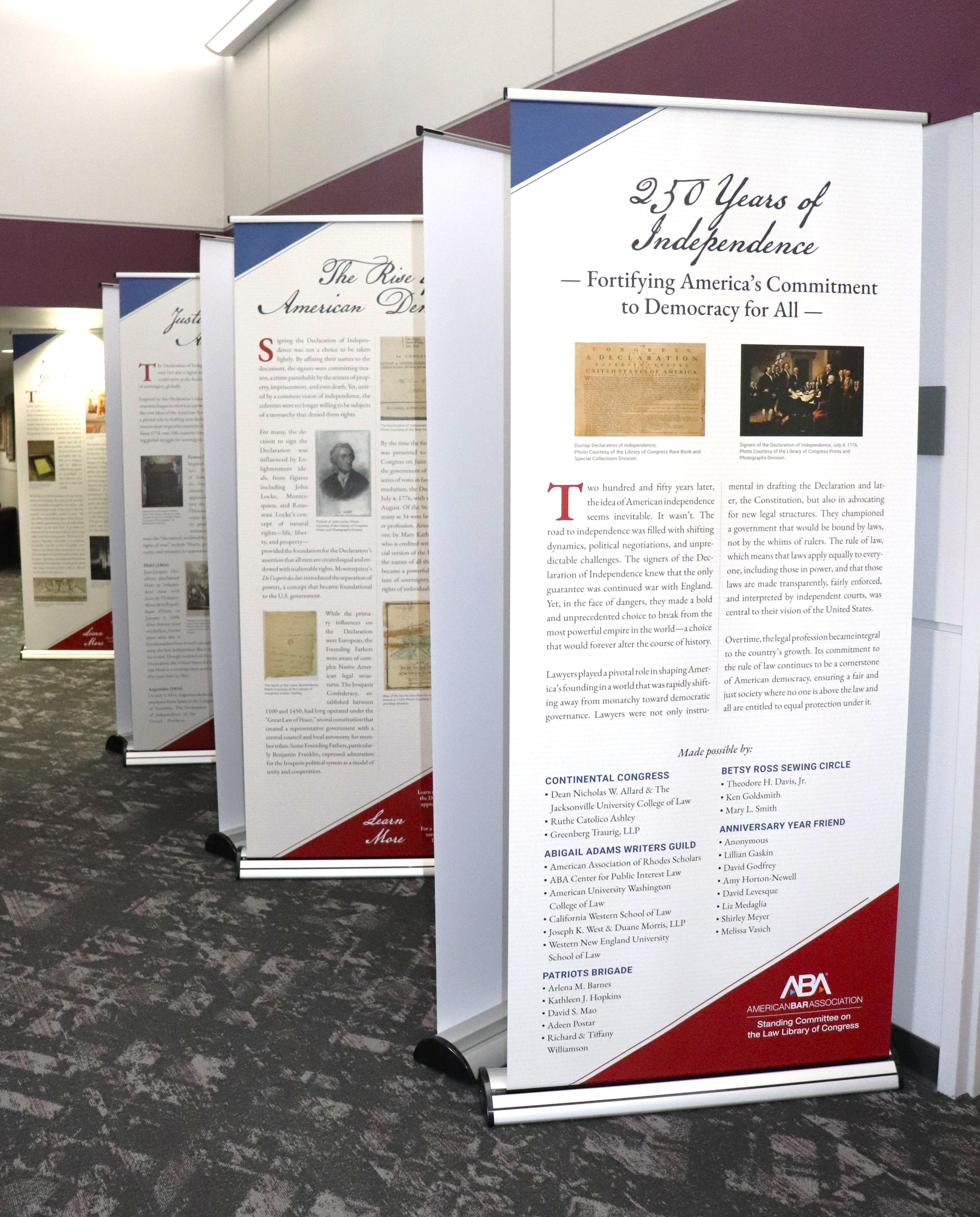 Photo of the exhibition on display at the Law School Library