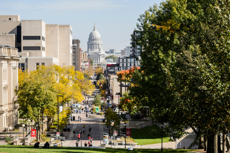 view of capitol from bascom hill up state st