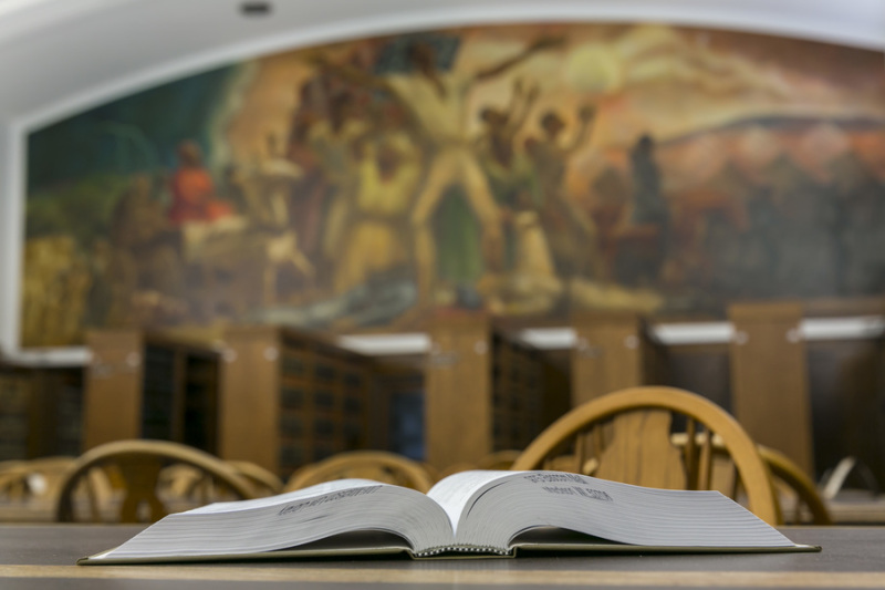 open book in one of the reading room