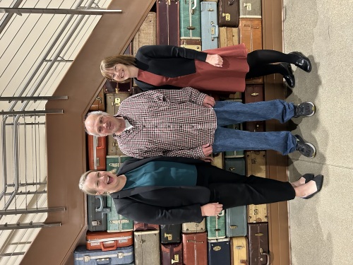 David Bintz with his lawyers, Rachel Burg (left) and Zoe Engberg (right)