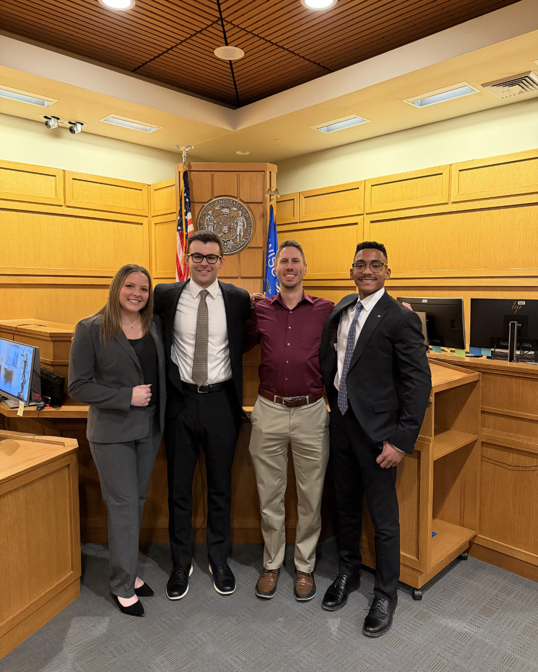 Photo of Amber Gaylord, Parker Fierdrich, Matt Vankeulen and Justin Davis.