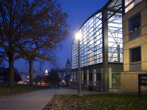 Law building at night
