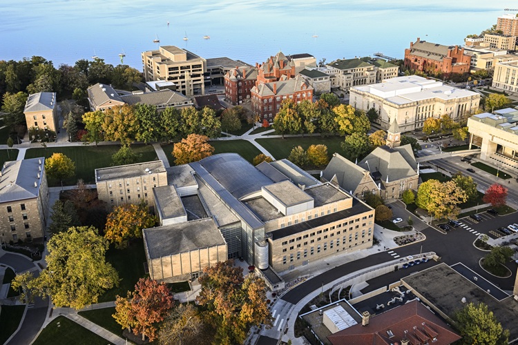 photo of uw law building from the air